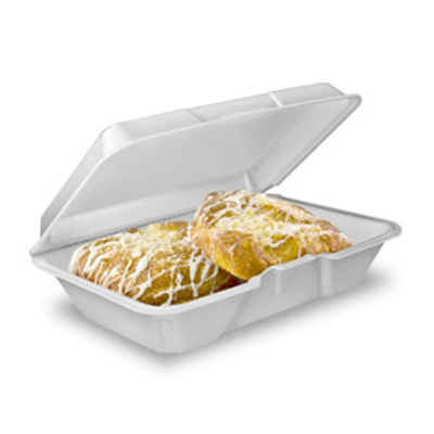 Foam Hinged Containers White